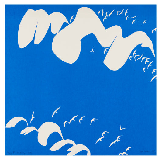‘Sea Birds’ by Zenji Funabashi (1980). Screenprint, edition 49/50, 15.75 × 15.75 in.