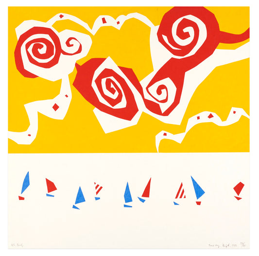 ‘Fine Day’ by Zenji Funabashi, 1980. Screenprint, edition of 60, 15.75 x 15.75 inches.