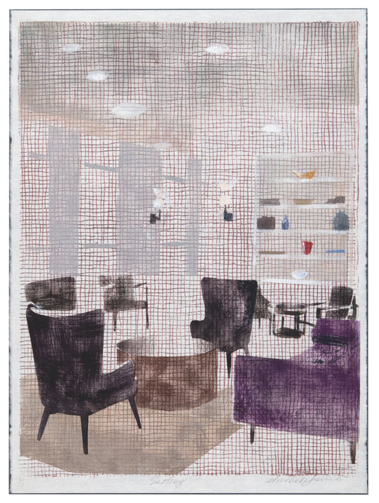 Elizabeth Forrest, Setting, 2021, mokuhanga, edition: 1/1, paper size: 14.5” x 10.75”