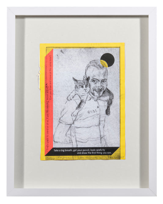 Sadko Hadzihasanovic, Boy with Cat, 2025, drypoint, edition: A/P, paper size: 8.5" x 5.5"