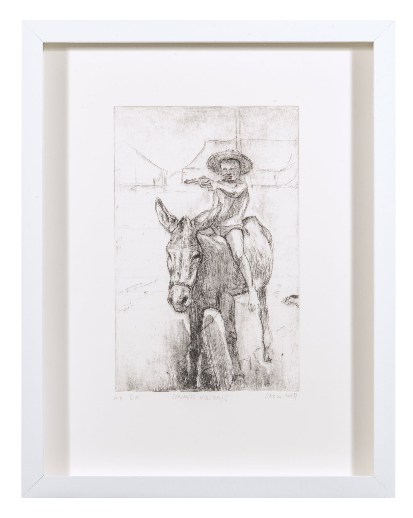 Sadko Hadzihasanovic, Summer Holidays, 2024, drypoint, edition: A/P, paper size: 13.5" x 10.5"
