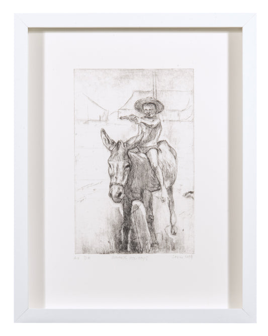 Sadko Hadzihasanovic, Summer Holidays, 2024, drypoint, edition: A/P, paper size: 13.5" x 10.5"