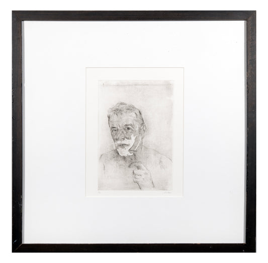 Sadko Hadzihasanovic, Untitled (self portrait), 2021, drypoint, edition: A/P, paper size: 10" x 8"