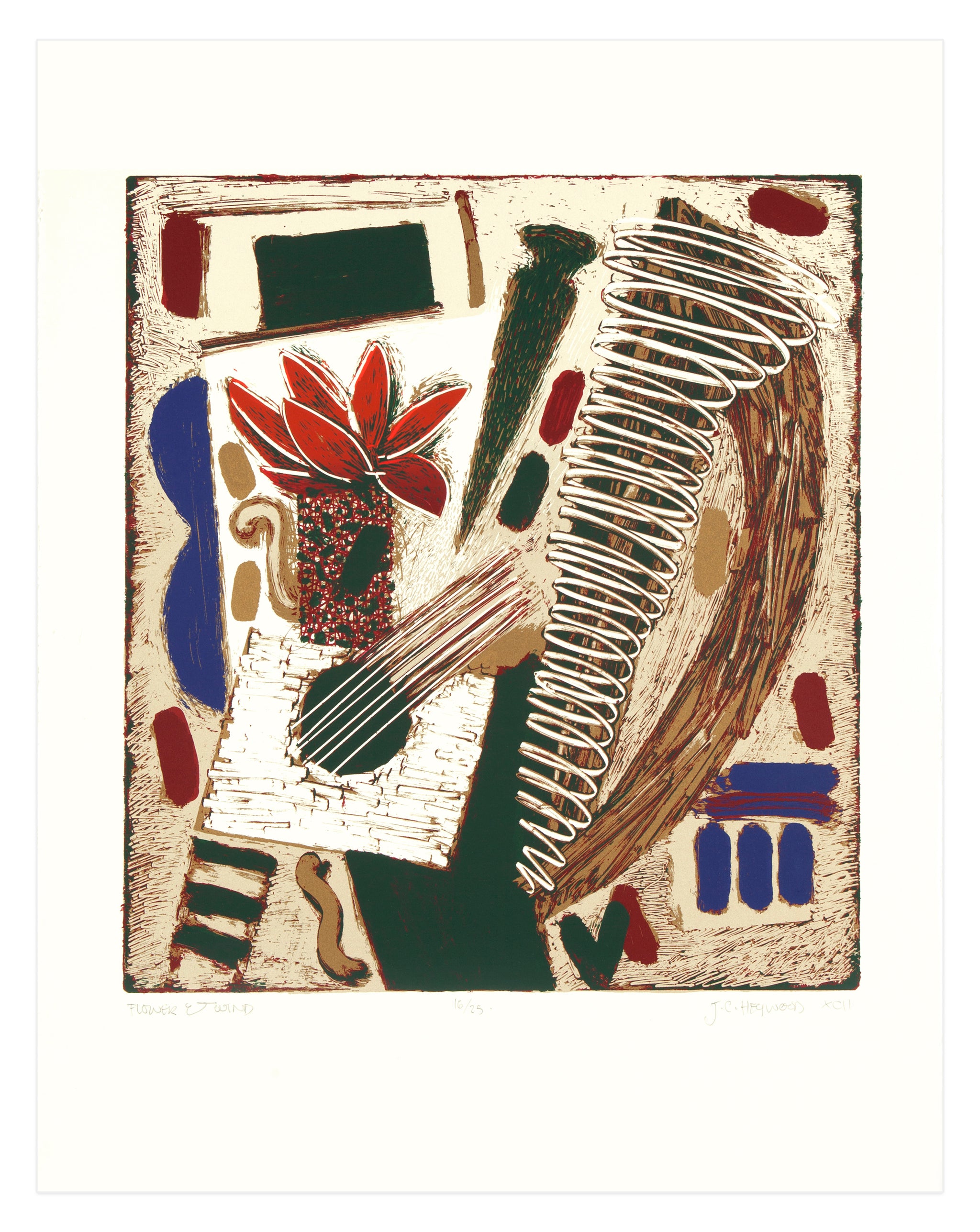 J.C. (Carl) Heywood, Flower and Wind, 1992, screenprint, edition: 10/25, size: 30