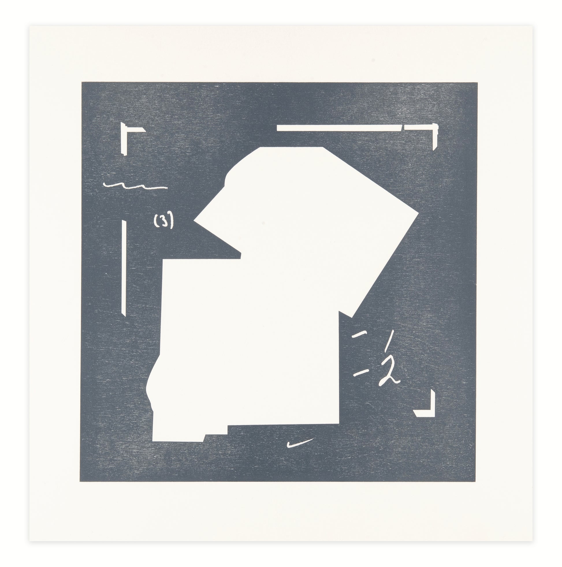 Jacob Robert Whibley, up-to-date and out of time, 2016, relief, Van Son inks on paper, edition 1/3, paper size: 16.5" x 16.5"