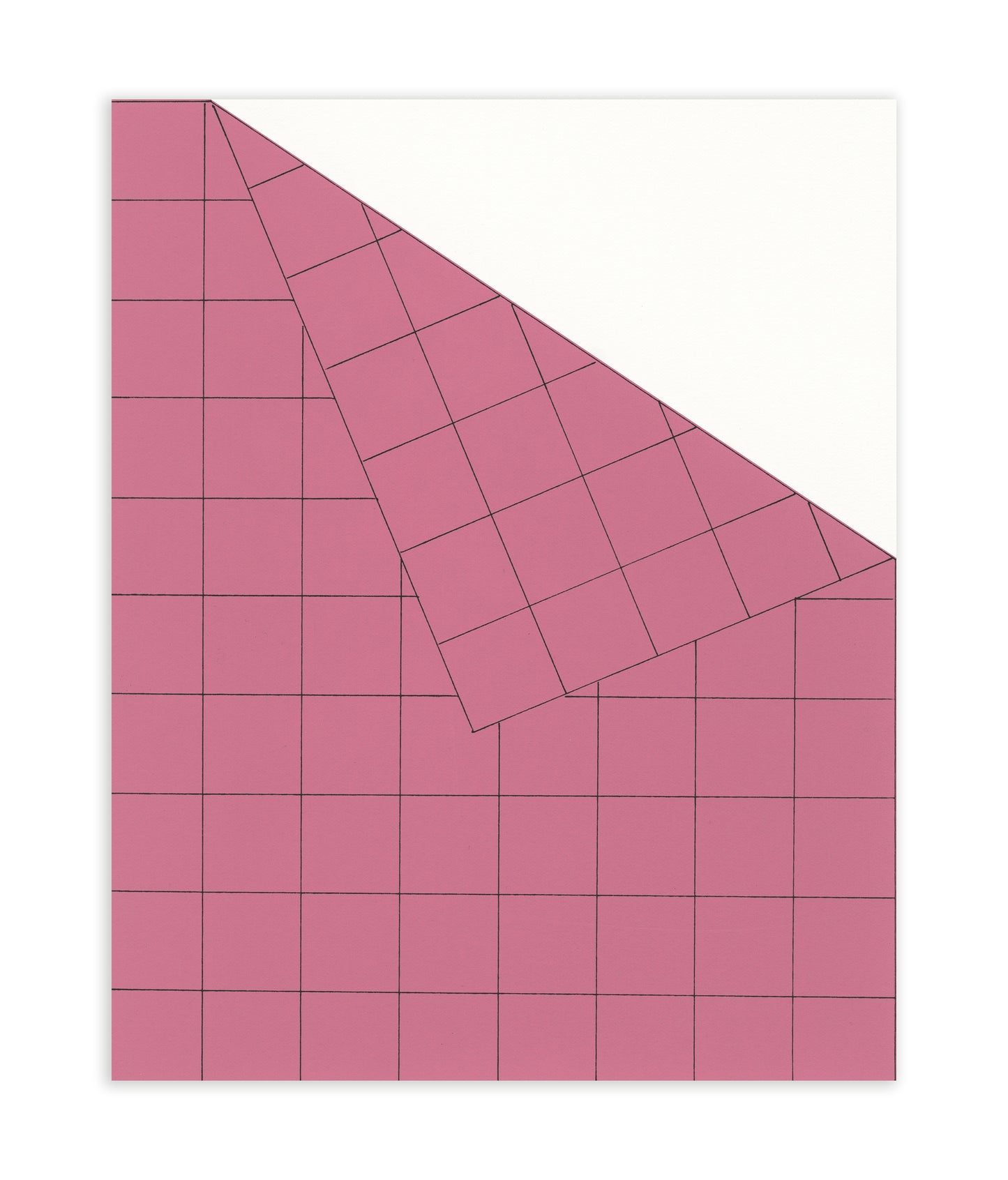 Joy Walker, Pink Fold, screenprint, edition of 30, paper size: 10" x 8"