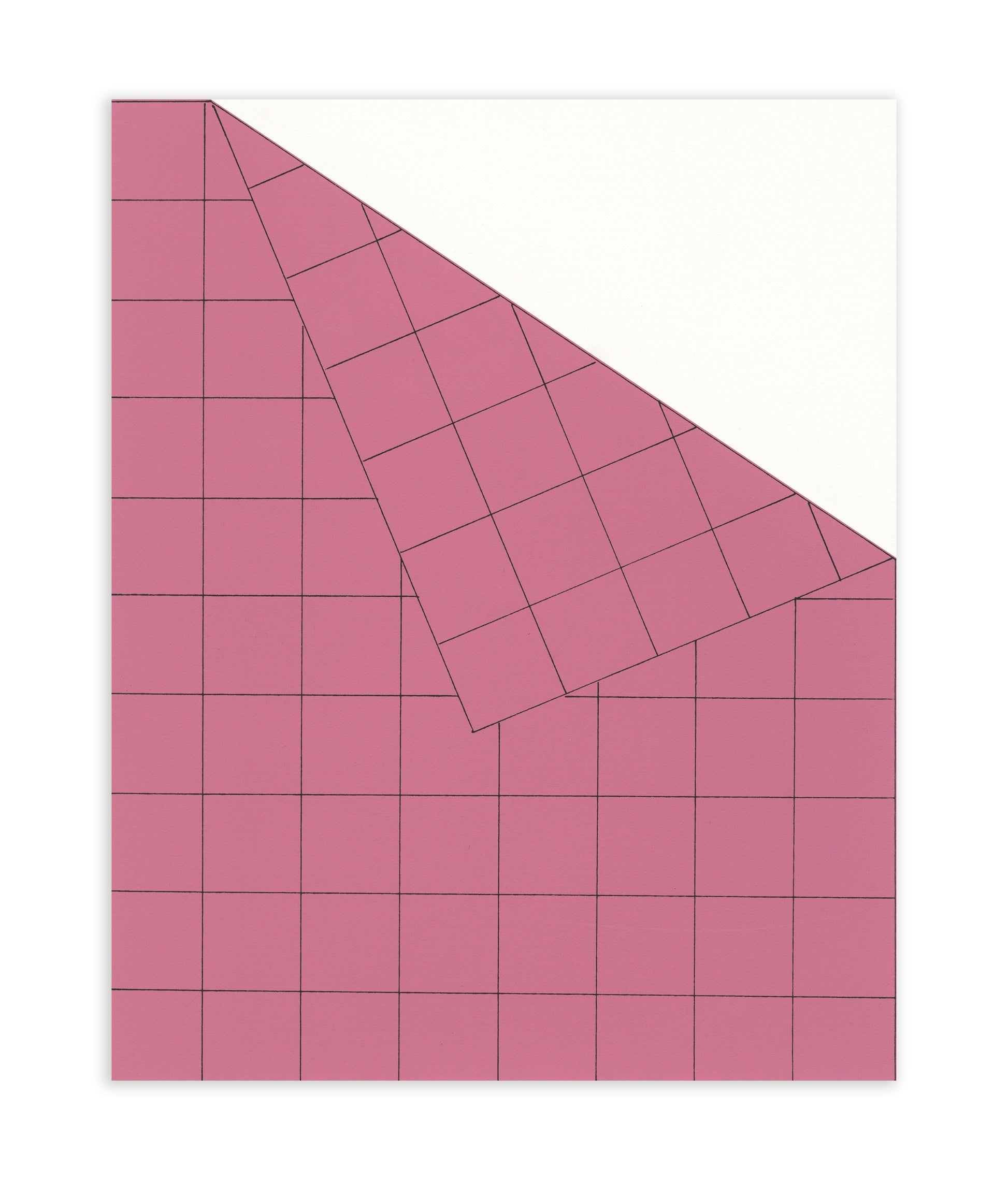 Joy Walker, Pink Fold, screenprint, edition of 30, paper size: 10" x 8"