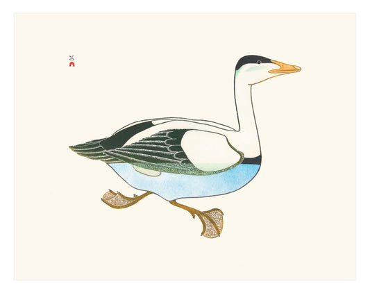 Kananginak Pootoogook, Amauliq at Sea, 1984, stonecut & stencil, edition of 50, paper size: 23.62" x 30.31"