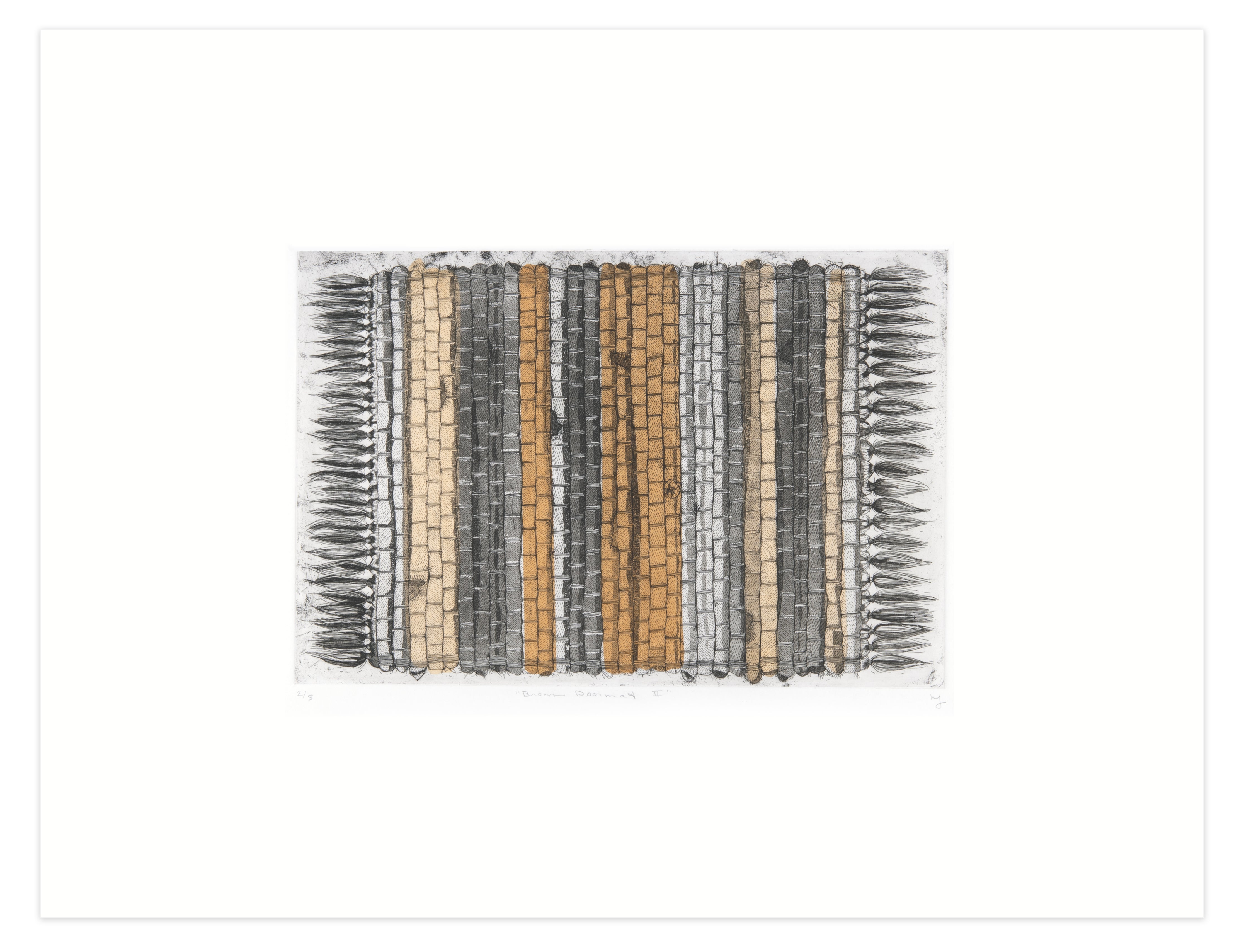 Kaleena Stasiak, Brown Doormat II, etching, edition 2/5, image size: 11