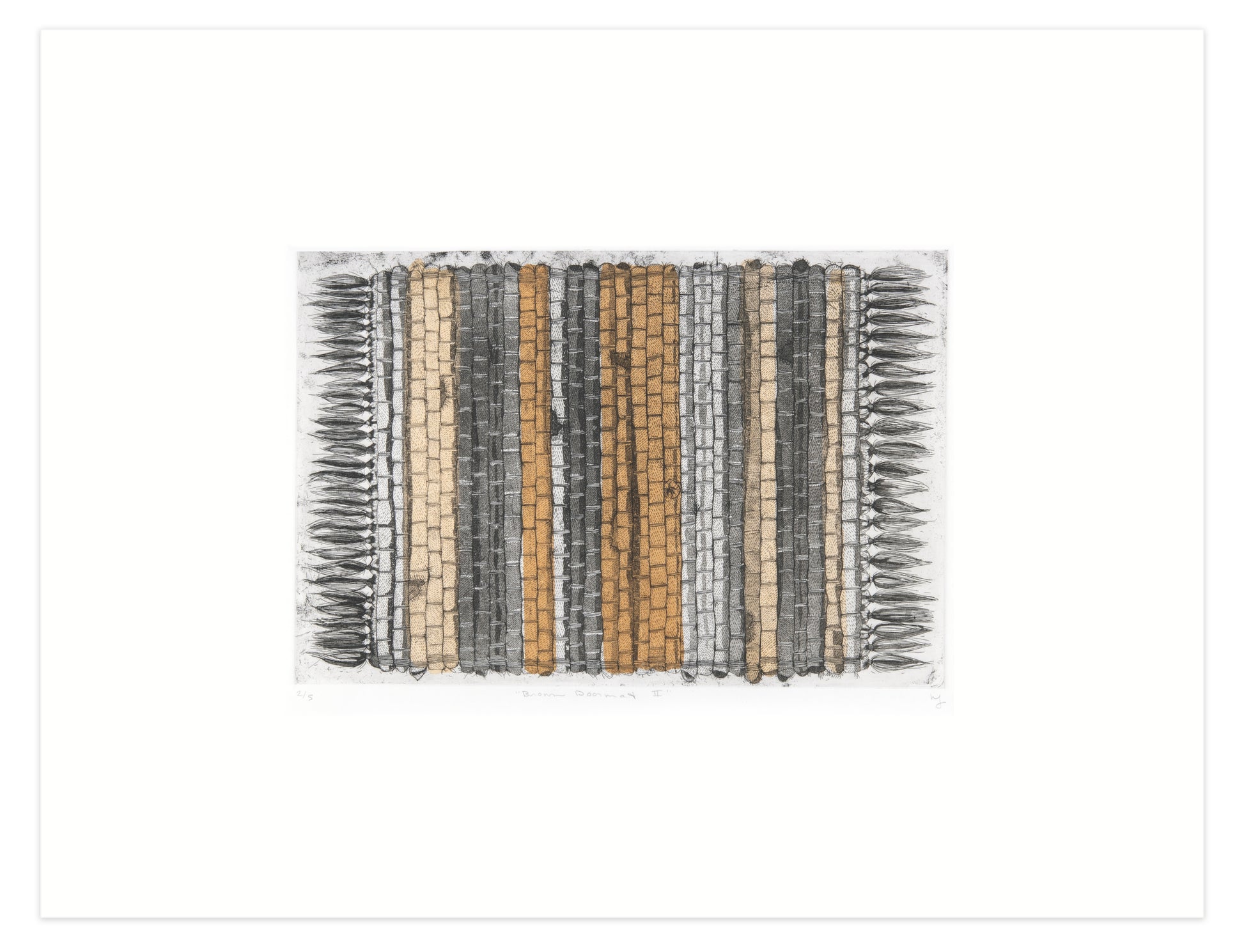 Kaleena Stasiak, Brown Doormat II, etching, edition 2/5, image size: 11" × 16", paper size: 22" × 30".