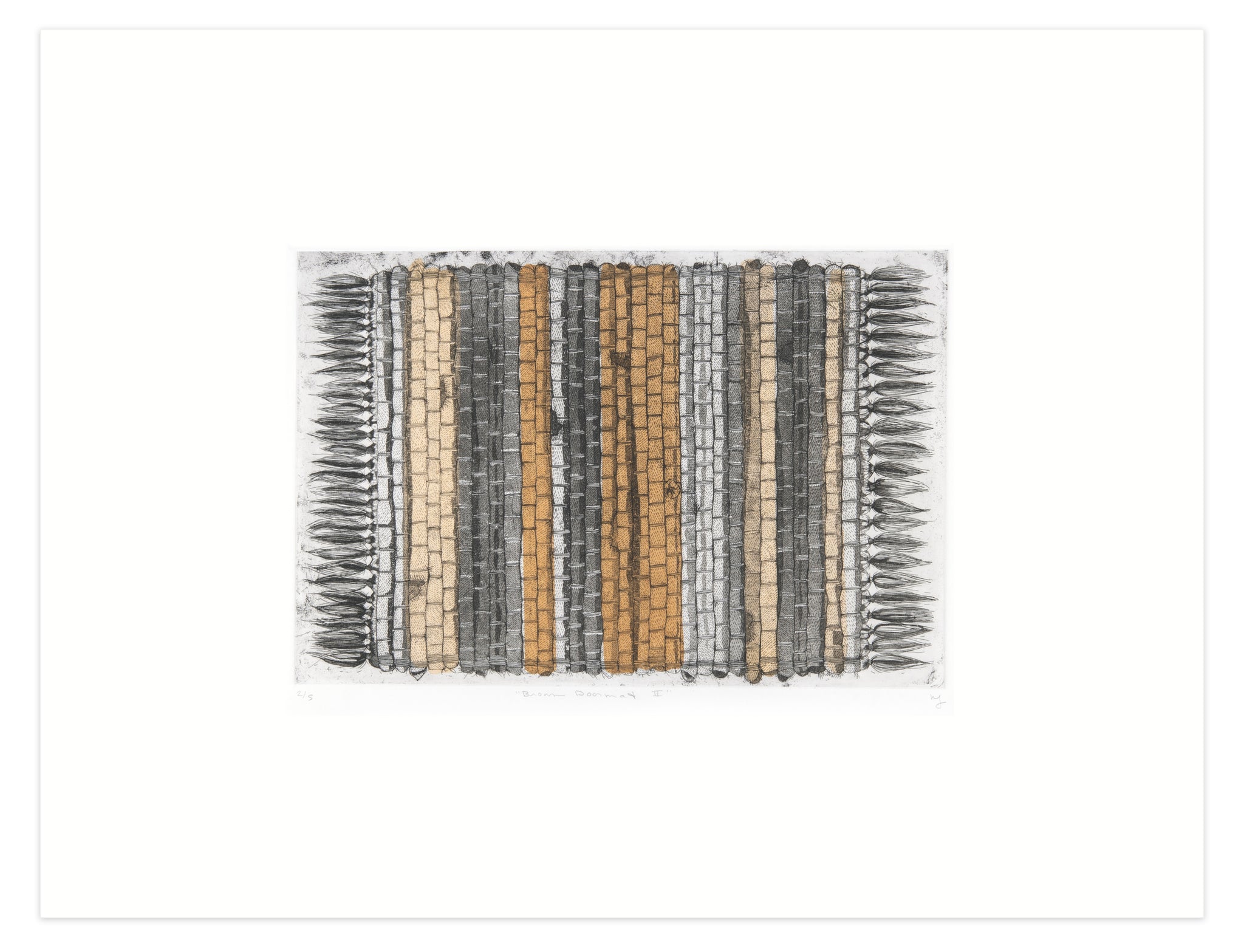 Kaleena Stasiak, Brown Doormat II, etching, edition 2/5, image size: 11