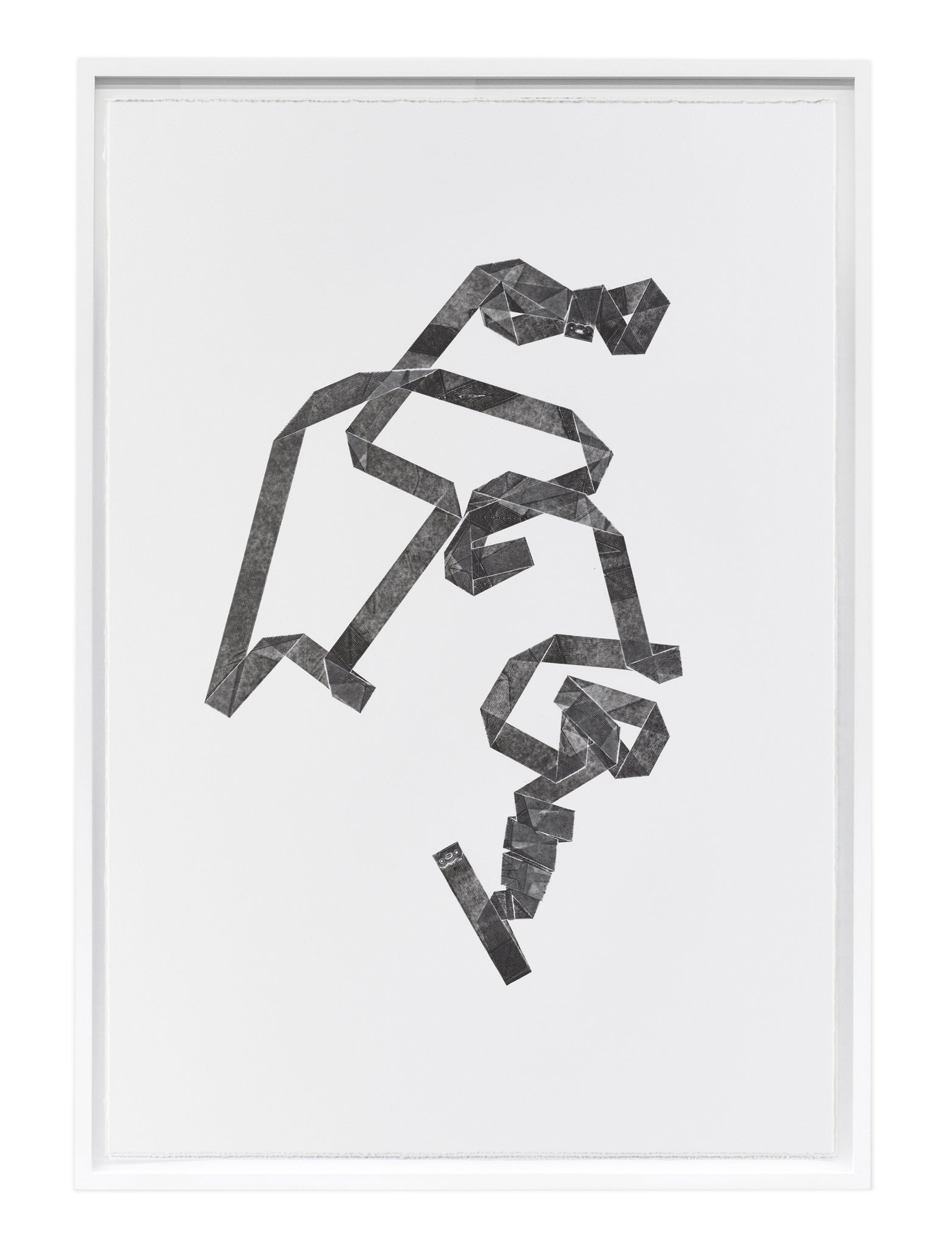 Kristiina Lahde, Under Pressure 4, 2022, ink on paper (monoprint of a measuring tape), edition of 1/1, paper size: 30.25