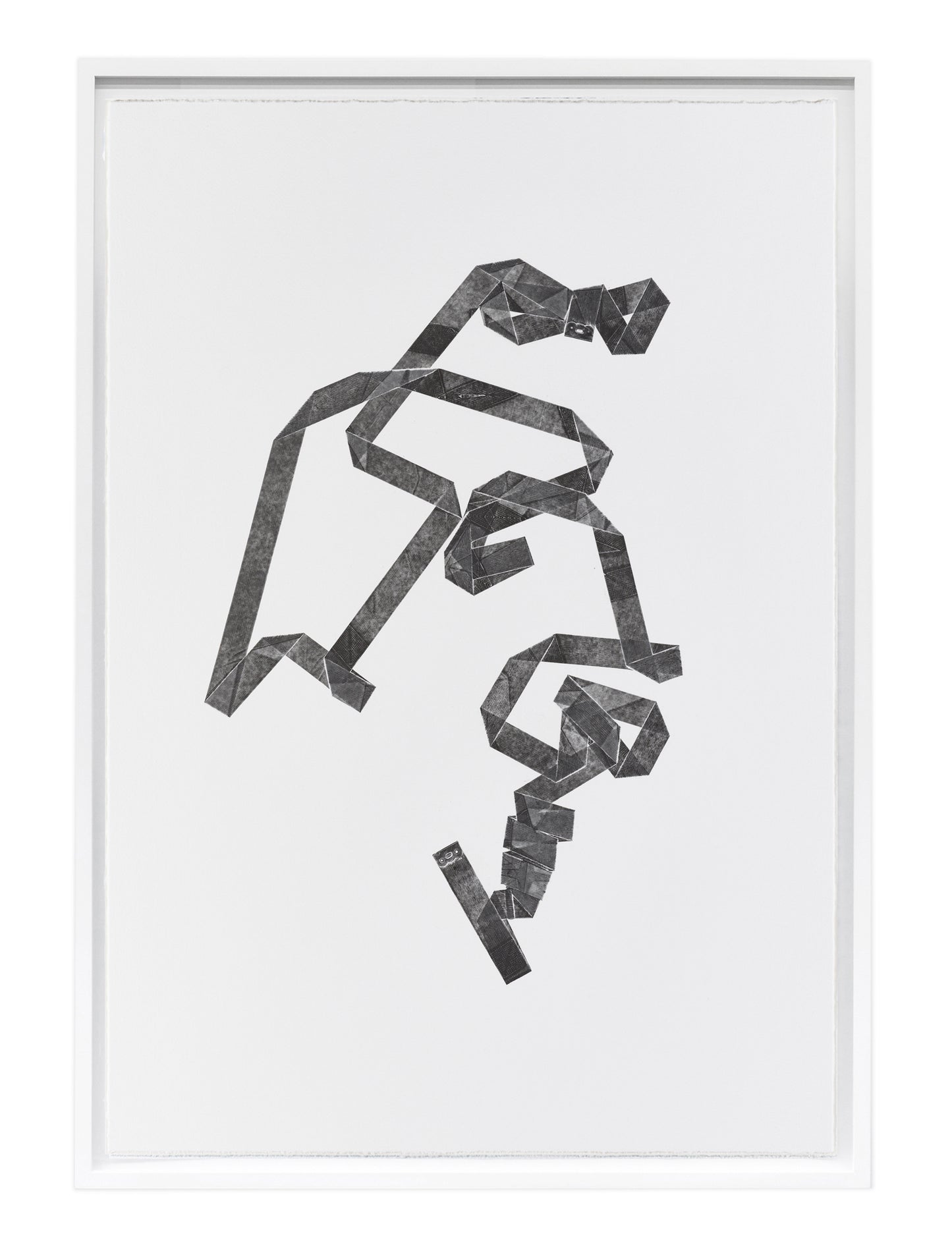 Kristiina Lahde, Under Pressure 4, 2022, ink on paper (monoprint of a measuring tape), edition of 1/1, paper size: 30.25" x 22.25"