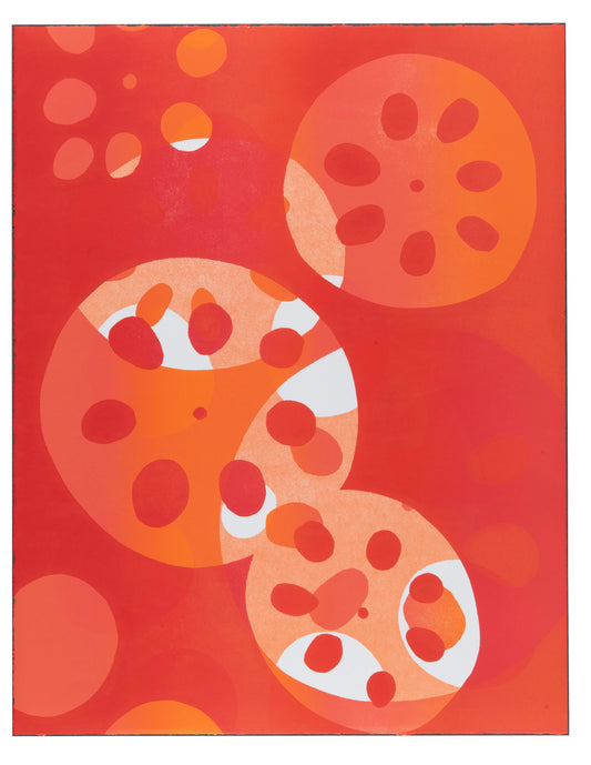Karen Kar Yen Law, Lotus Root 2, 2022, monoprint, edition: 1/1, paper size: 26" × 20"
