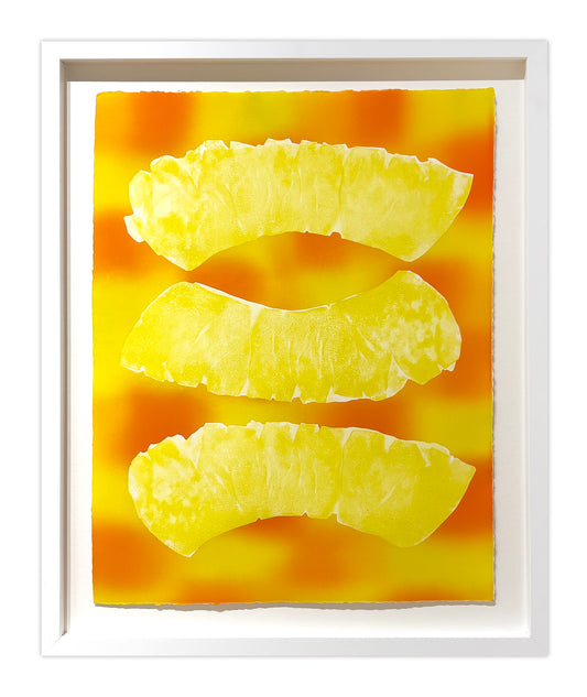 Karen Kar Yen Law, Pomelo Rinds 三 (Three), 2023, monotype, edition: 1/1, paper size: 19" × 15"