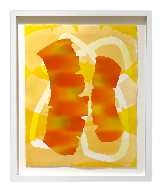 Karen Kar Yen Law, Pomelo Rinds 五 (Five), 2023, monoprint, edition: 1/1, paper size: 19" × 15"