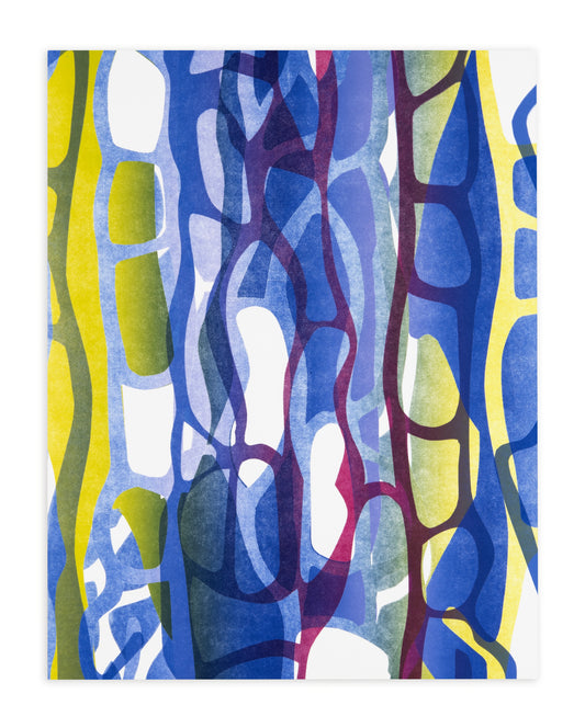 ‘Melon Type #1’ by Karen Kar Yen Law, 2024. Monotype on wooden substrate, edition 1/1, on 17.75" x 14" paper.