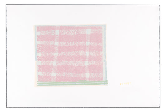 Lisa Levitt, #06087 (Blue Check), 2004, linocut, edition: F/P (Fundraising Proof), paper size: 15" x 22"