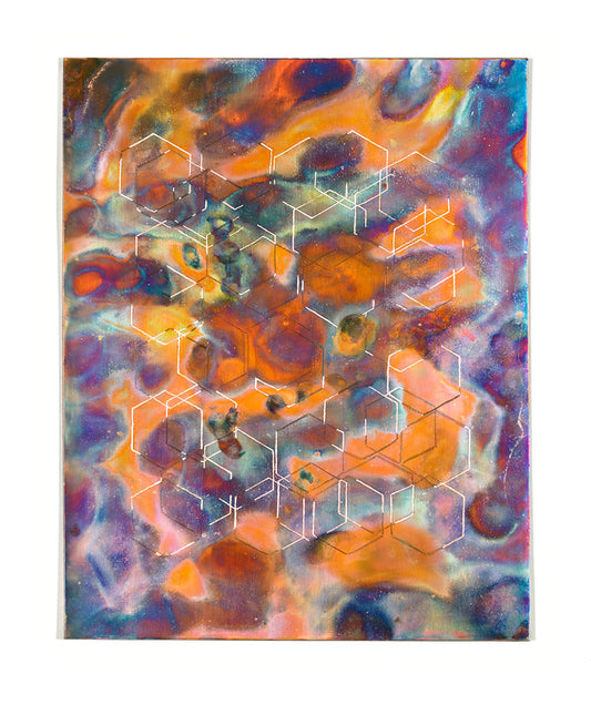 Isabel M. Martínez, Looking at a Glass of Still Water #1, 2023, etched copper, heat, oxidation, light-sensitive compound, UV protection topcoat, edition: unique work, size: 10” x 8”