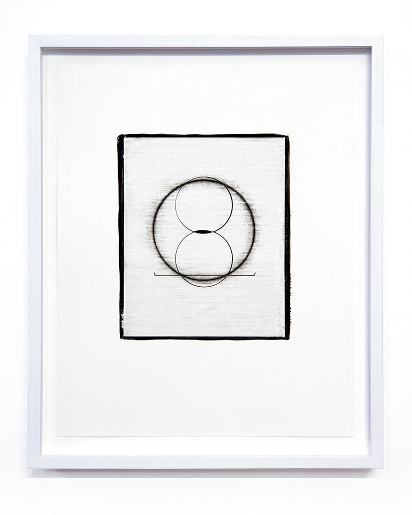 Isabel M. Martínez, Sun/Moon Drawing #13 (From Walking so Much in Circles, I Will End up Making a Sphere), 2023, sunlight/moonlight drawing with gum bichromate emulsion, edition: 1/1, paper size: 16 × 13 × 1.5 inches (framed)
