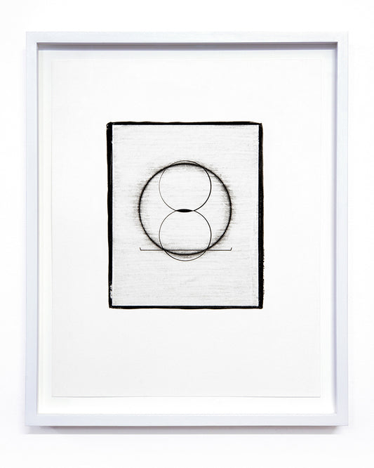 Isabel M. Martínez, Sun/Moon Drawing #13 (From Walking so Much in Circles, I Will End up Making a Sphere), 2023, sunlight/moonlight drawing with gum bichromate emulsion, edition: 1/1, paper size: 16 × 13 × 1.5 inches (framed)