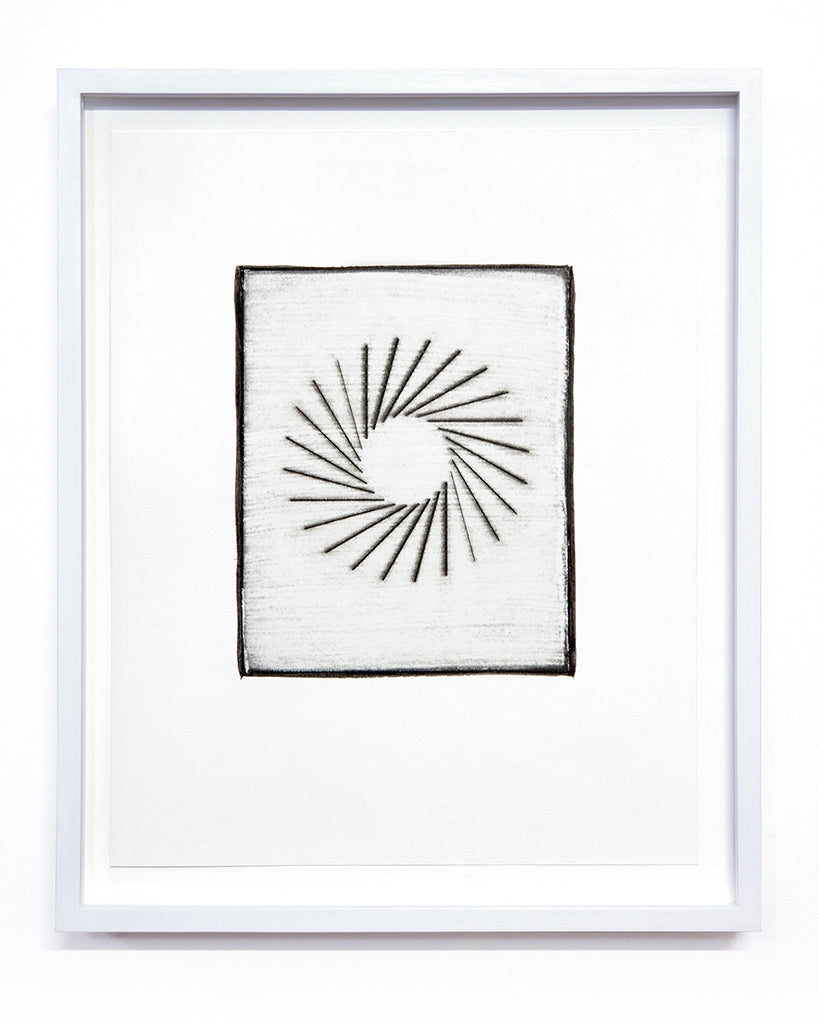 Isabel M. Martínez, Sun/Moon Drawing #18 (From Walking so Much in Circles, I Will End up Making a Sphere), 2023, sunlight/moonlight drawing with gum bichromate emulsion, edition: 1/1, paper size: 16 × 13 × 1.5 inches (framed)