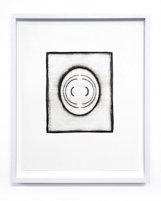Isabel M. Martínez, Sun/Moon Drawing #19 (From Walking so Much in Circles, I Will End up Making a Sphere), 2023, sunlight/moonlight drawing with gum bichromate emulsion, edition: 1/1, paper size: 16 × 13 × 1.5 inches (framed)