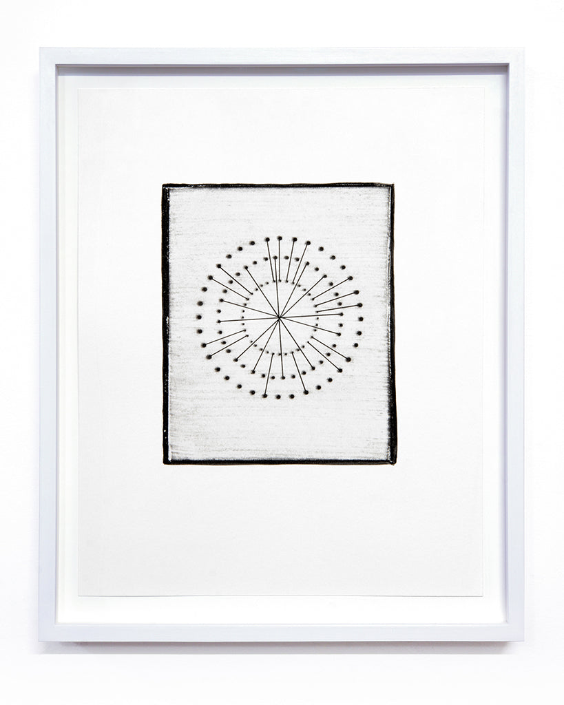 Isabel M. Martínez, Sun/Moon Drawing #20 (From Walking so Much in Circles, I Will End up Making a Sphere), 2023, sunlight/moonlight drawing with gum bichromate emulsion, edition: 1/1, paper size: 16 × 13 × 1.5 inches (framed)