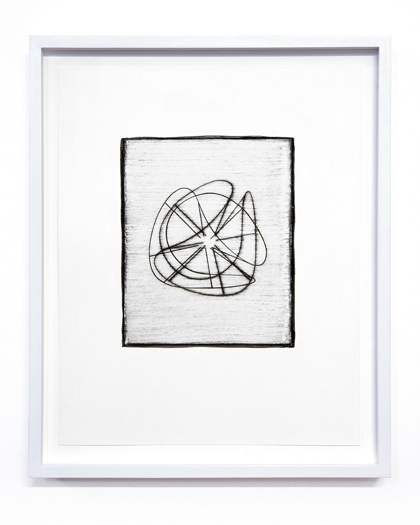 Isabel M. Martínez, Sun/Moon Drawing #22 (From Walking so Much in Circles, I Will End up Making a Sphere), 2023, sunlight/moonlight drawing with gum bichromate emulsion, edition: 1/1, paper size: 16 × 13 × 1.5 inches (framed)