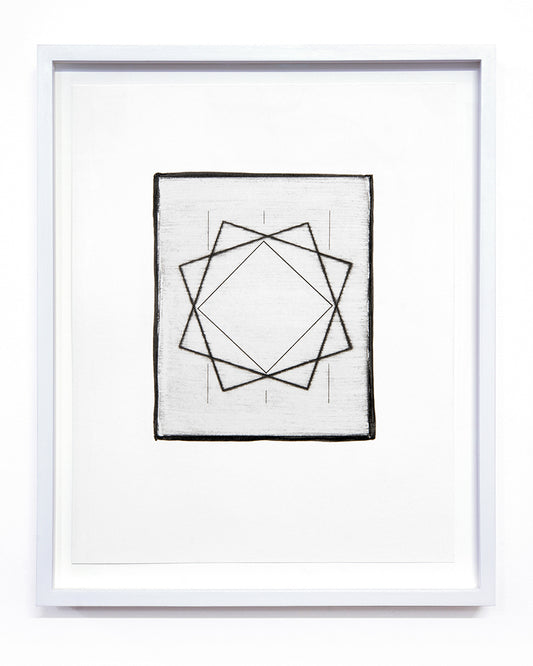 Isabel M. Martínez, Sun/Moon Drawing #25 (From Walking so Much in Circles, I Will End up Making a Sphere), 2023, sunlight/moonlight drawing with gum bichromate emulsion, edition: 1/1, paper size: 16 × 13 × 1.5 inches (framed)