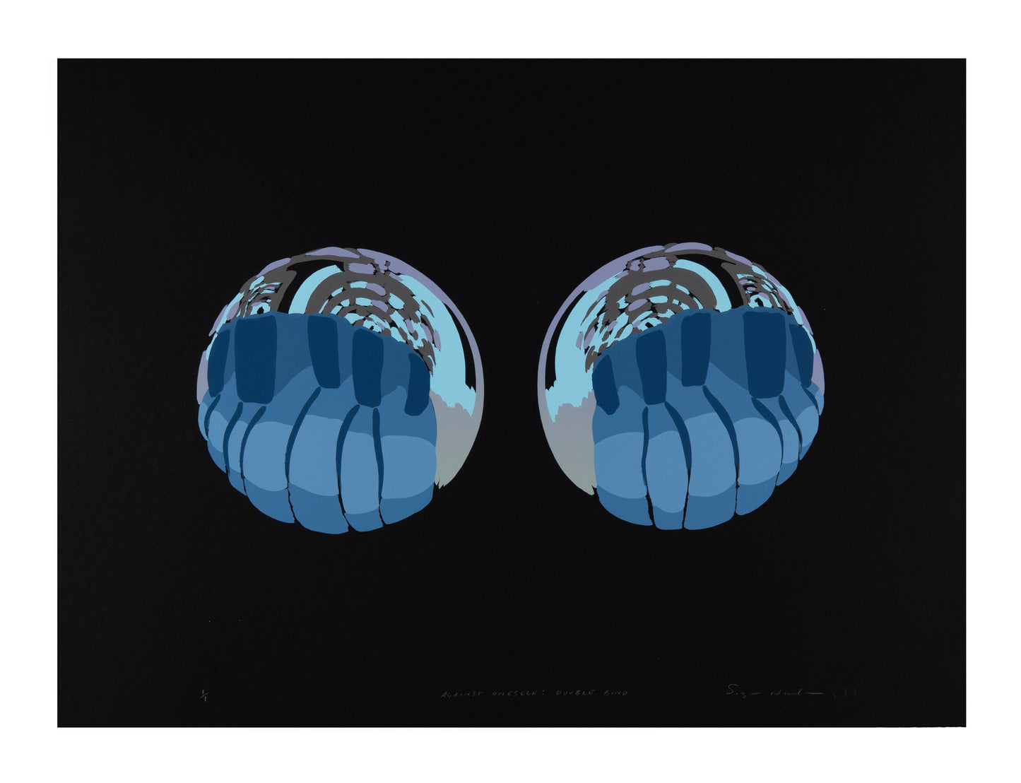 Suzanne Nacha, Against Oneself: Double Bind, 2008, screenprint, edition: 1/1, paper size: 22" × 30"