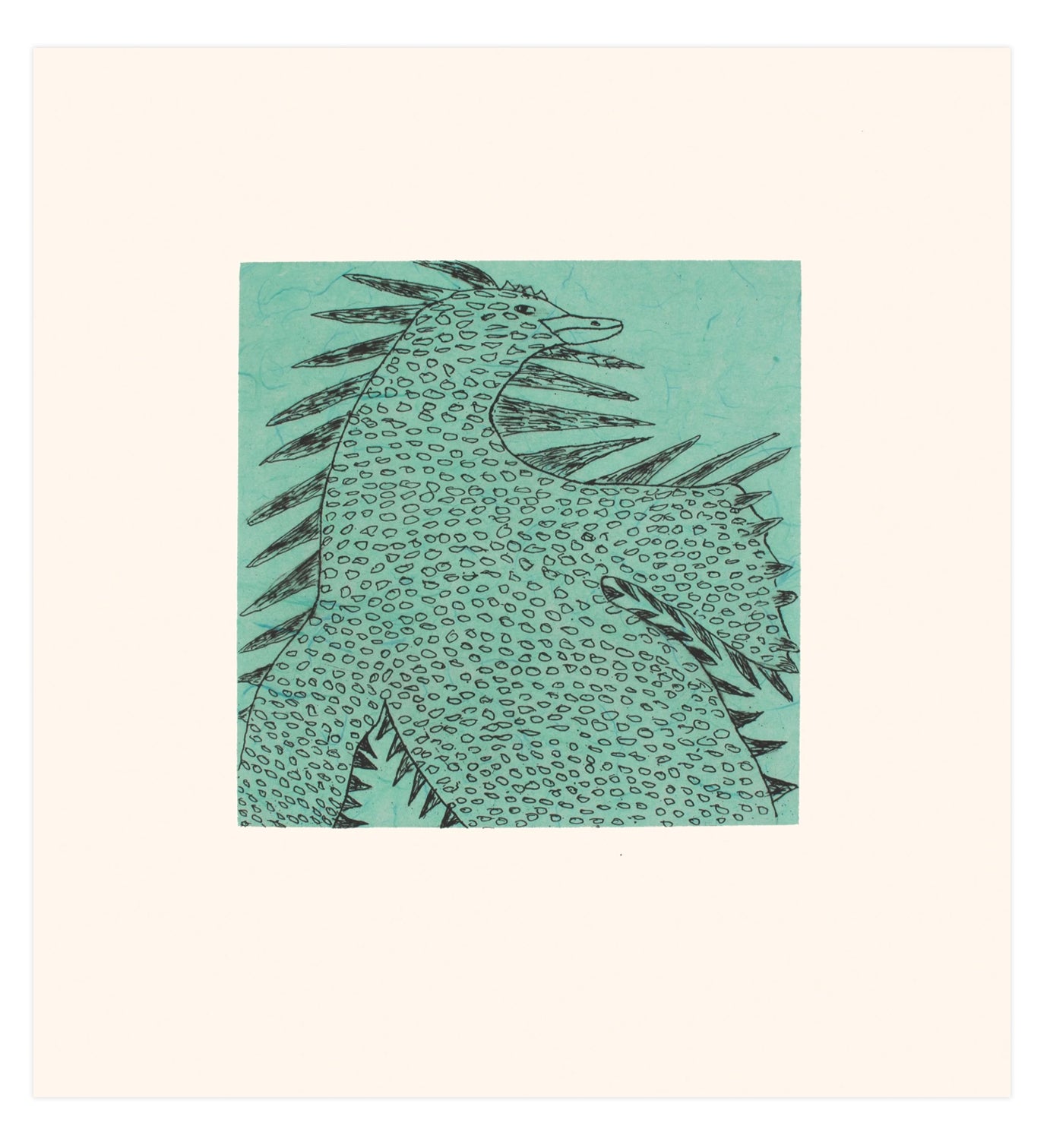 Nuna Parr, Shoreline Spirit, 2021, etching and chine collé, edition of 50, paper size: 15" x 14"