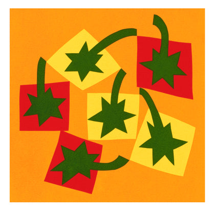 'Bell Peppers' by Shogo Okada (2025). Screenprint, edition of 12, paper size 9 × 9 in.