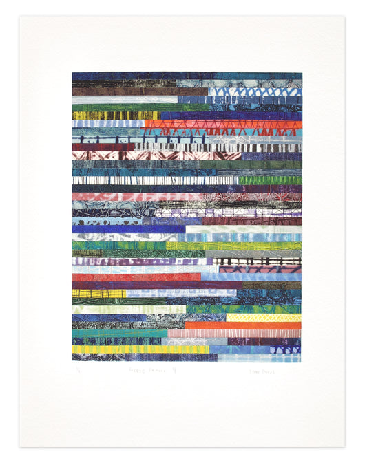 'Freeze Frame 4' by Loree Ovens, 2025. Collagraph, drypoint on kozo washi (Japanese paper), edition 1/1. Paper size 14' x 11'.
