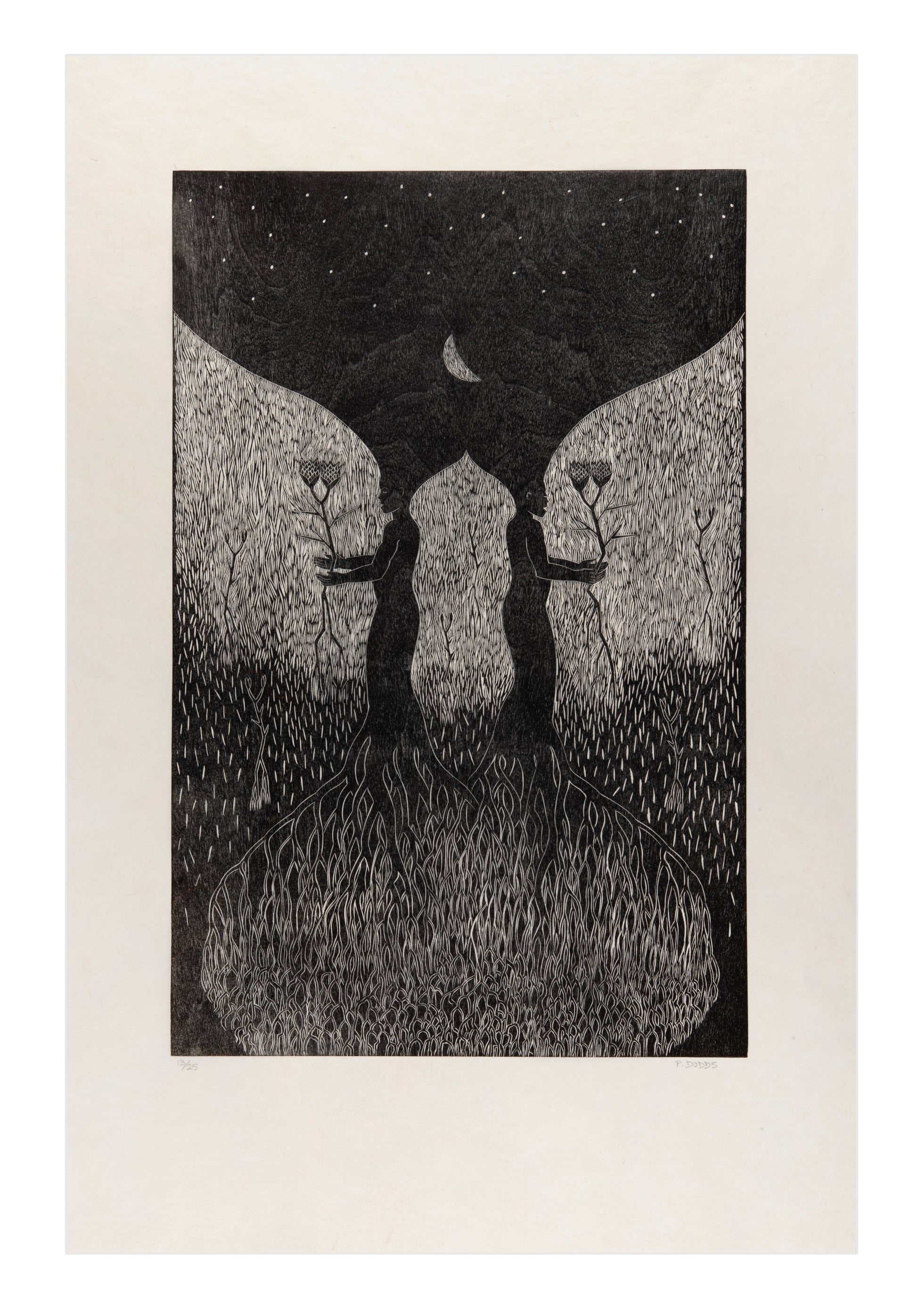 Pamela Dodds, Invincible Spring, 2010, woodcut, edition 25, image: 25.75" x 16.75", paper: 35.25" x 23.5"