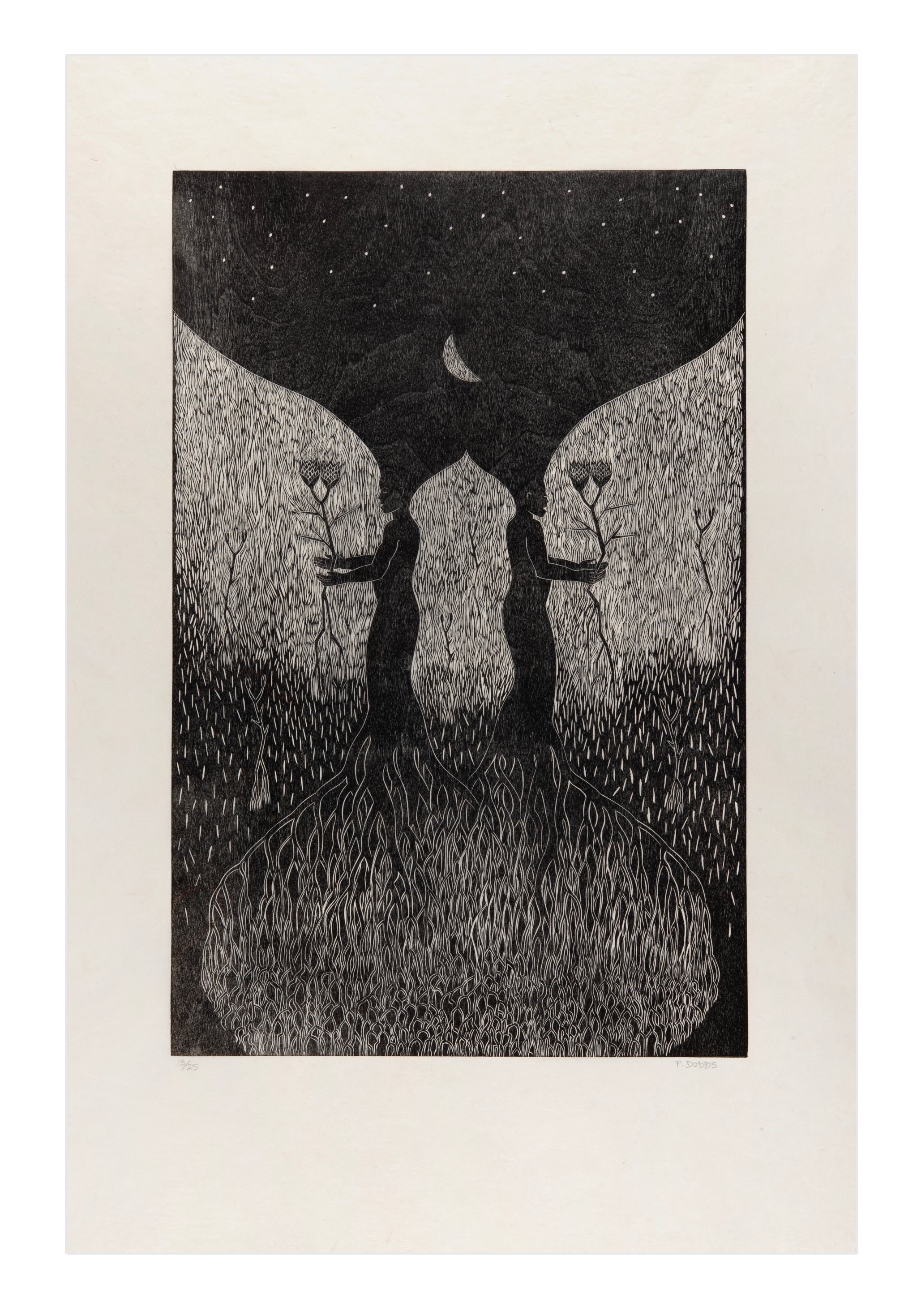 Pamela Dodds, Invincible Spring, 2010, woodcut, edition 25, image: 25.75