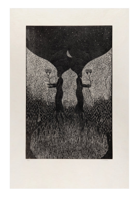 Pamela Dodds, Invincible Spring, 2010, woodcut, edition 25, image: 25.75" x 16.75", paper: 35.25" x 23.5"