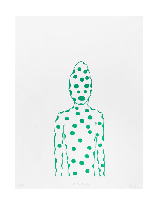 Ed Pien, The Green-Dot Clown, 2001, screenprint, edition 3/3, paper: 30" x 22"