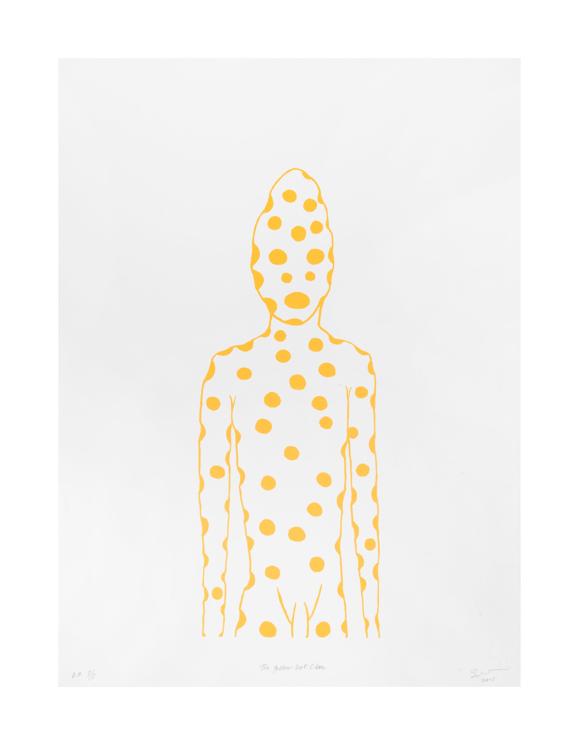 Ed Pien, The Yellow-Dot Clown, 2001, screenprint, edition 3/3, paper: 30" x 22"