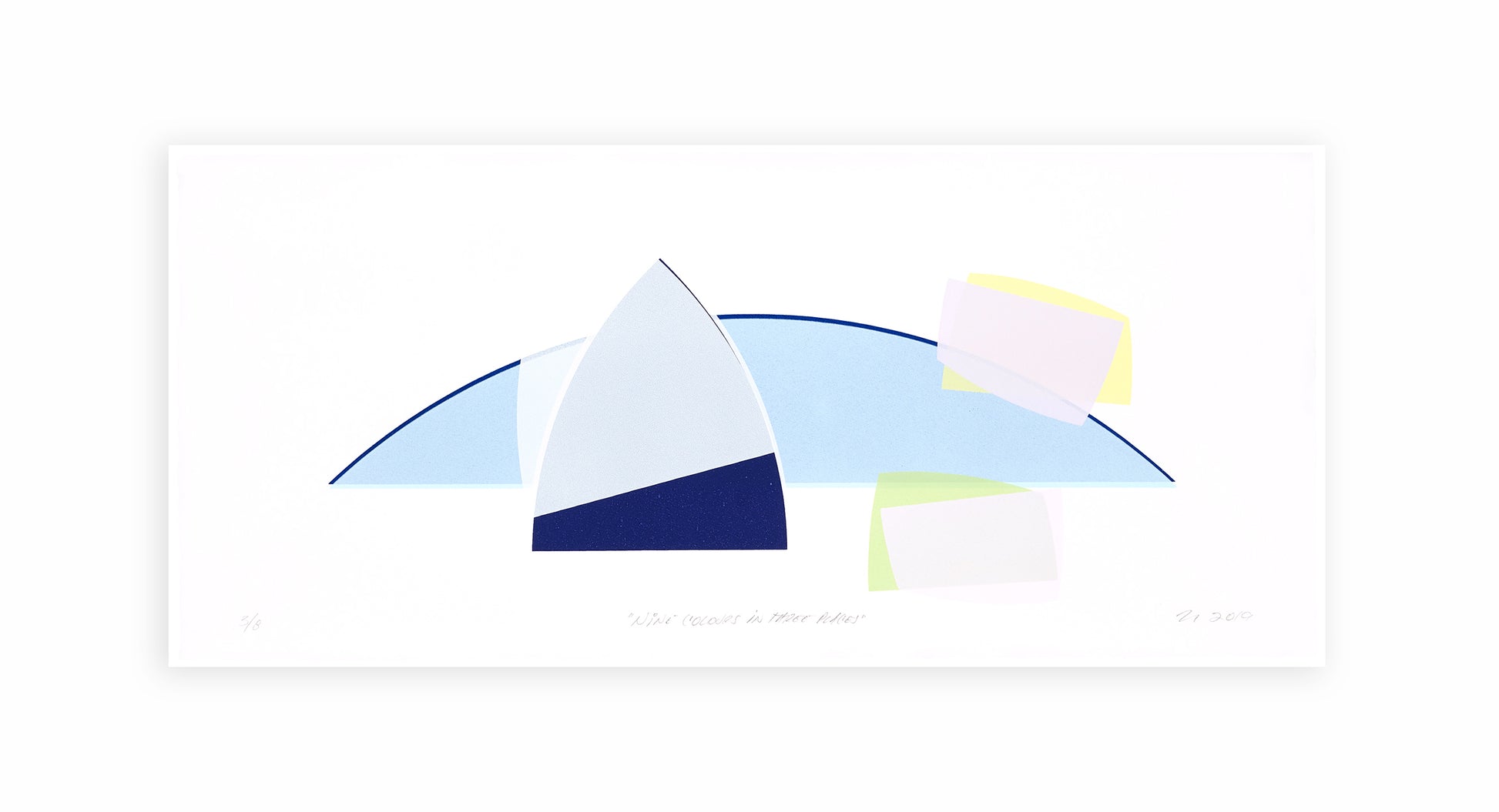 Walter Procska, Nine Colours in Three Places, 2019, screenprint, 4/8, paper size: 8" x 17.75"
