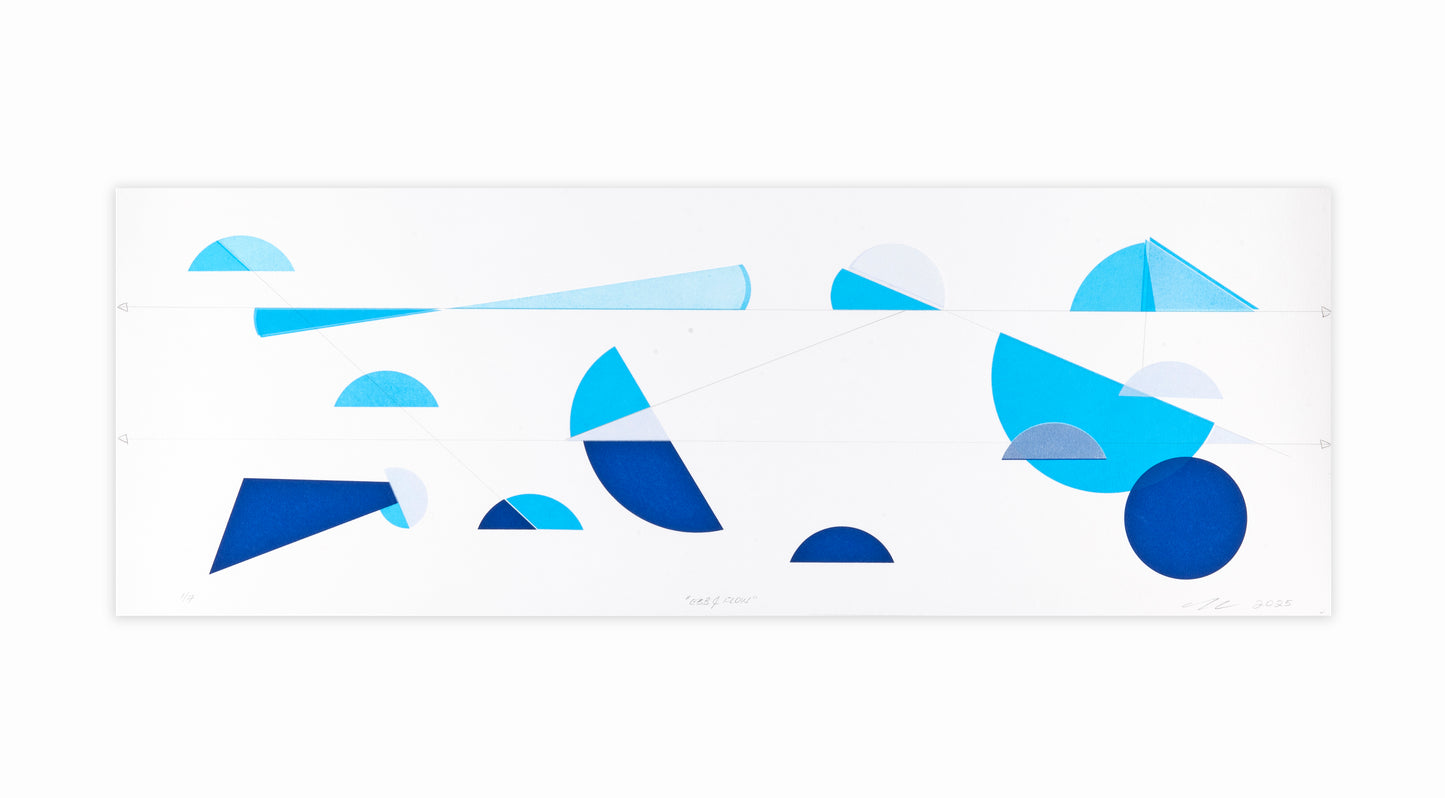 Walter Procska, Ebb & Flow, 2025, screenprint, 4/7, paper size: 10.75" x 30.25"
