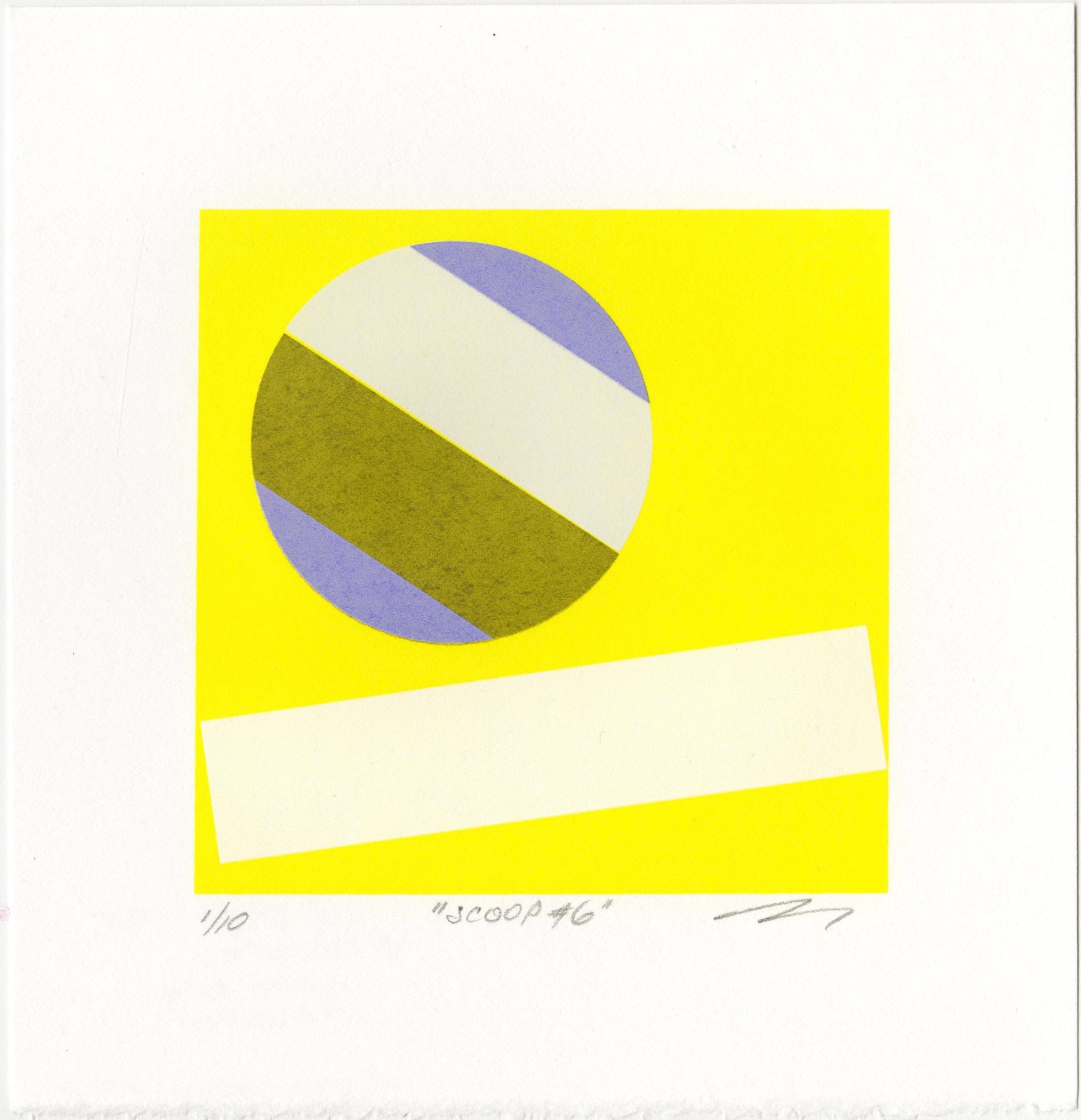 Walter Procska, Scoop #6, 2026, screenprint, edition pf 10, paper size: 6" x 6", note: paper has a deckled edge