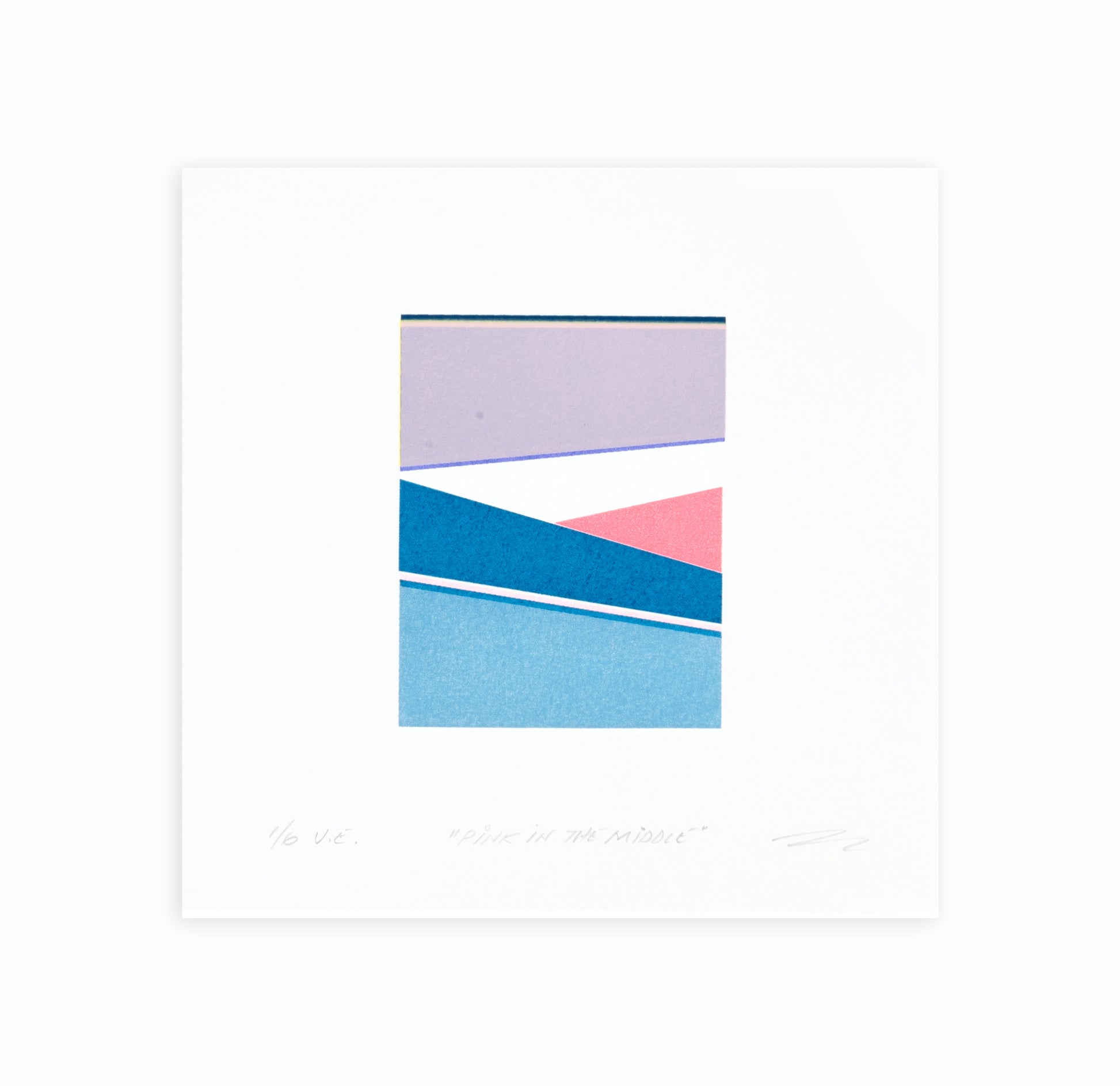 Walter Procska, pink in the middle, 2025, screenprint, 4/6 V/E (varied edition), paper size: 7" x 7"