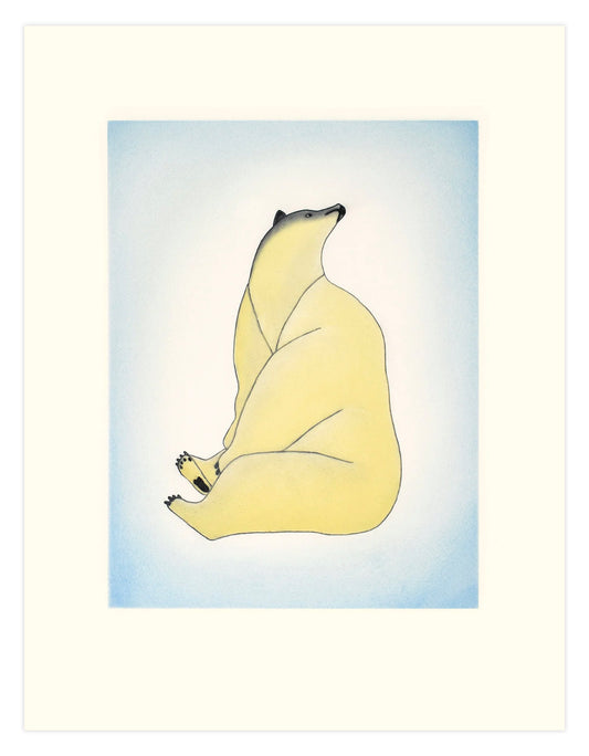 Qavavau Manumie, Posing Bear, etching & aquatint, paper size: 27" x 21"