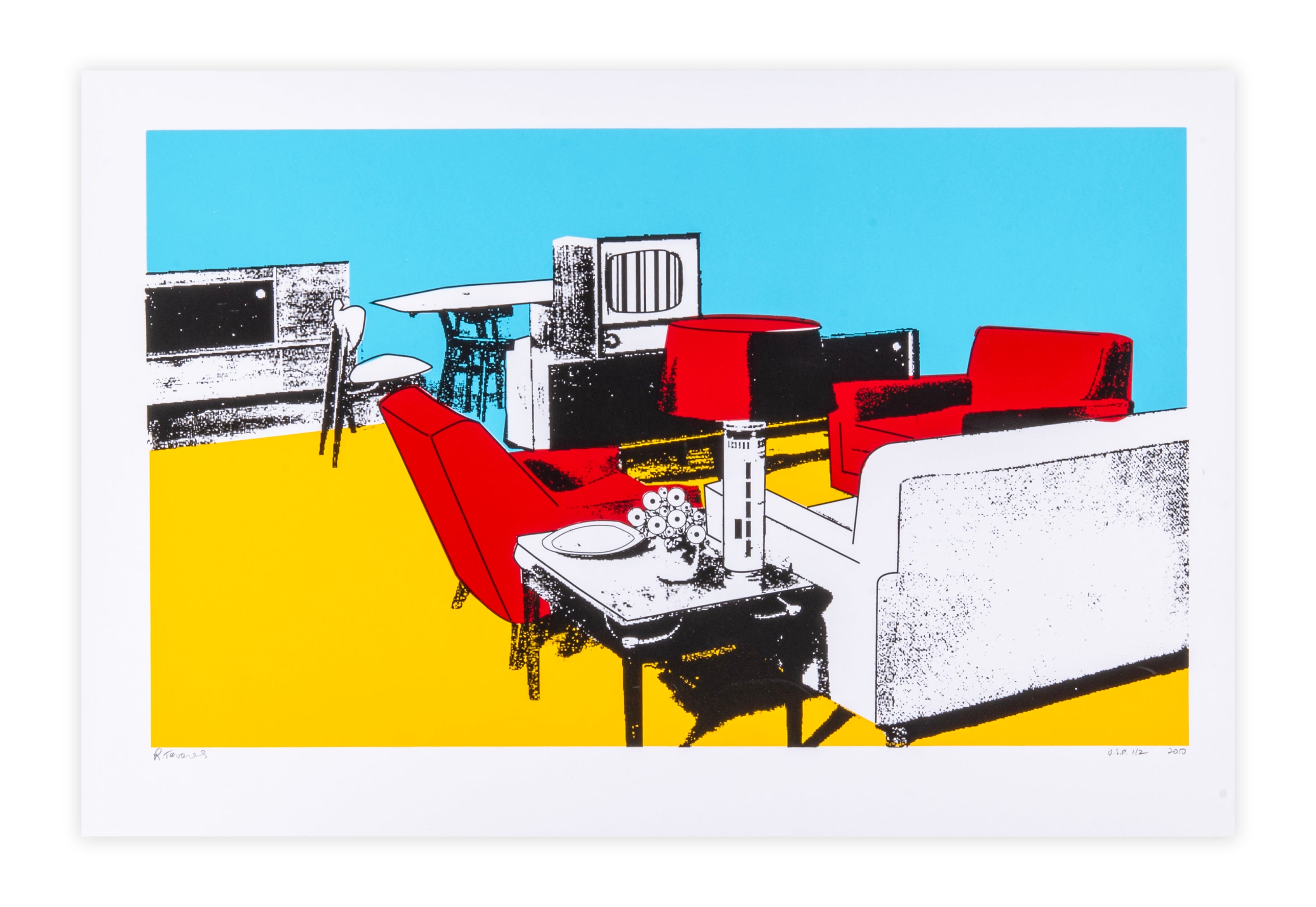 Rob Tavares, Untitled (Living Room), 2010, screenprint, edition: OSP 1/2, size: 12