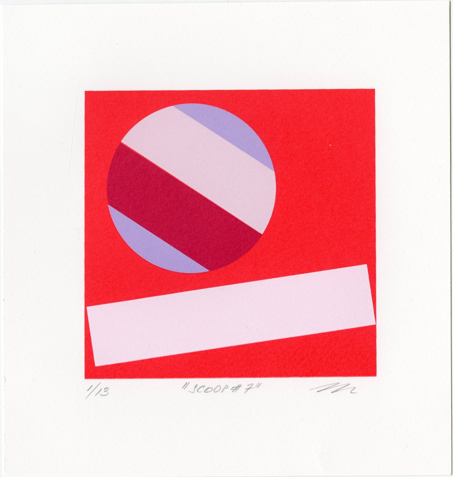 Walter Procska, Scoop #7, 2026, screenprint, edition: 1/13, paper size: 6" x 6", note: paper has a deckled edge