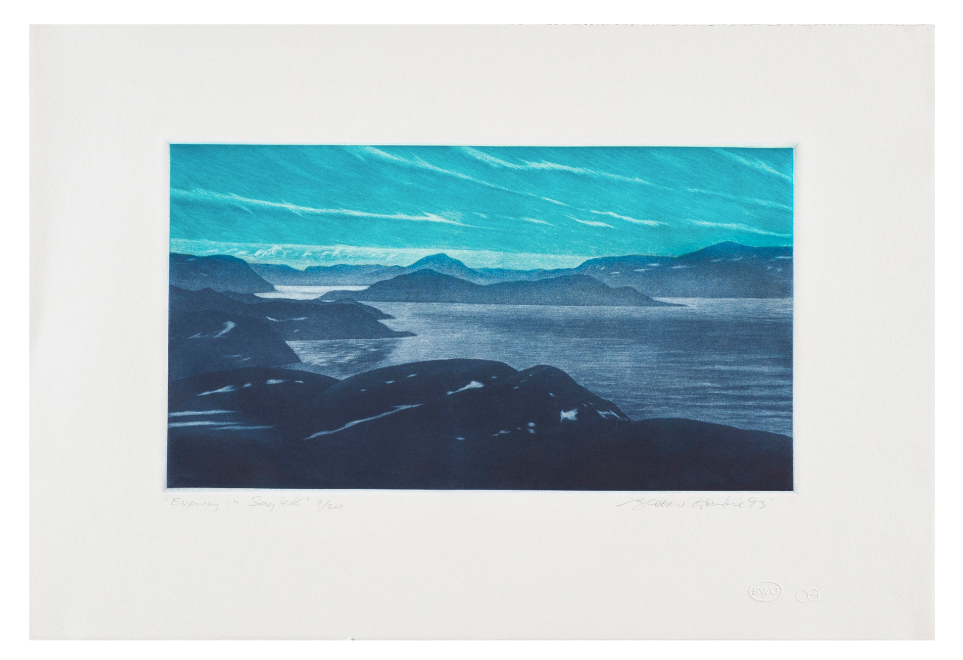 Scott Goudie, Evening in Saglek, 1993, mezzotint, edition: 5/20, size: 20.25" x 30"