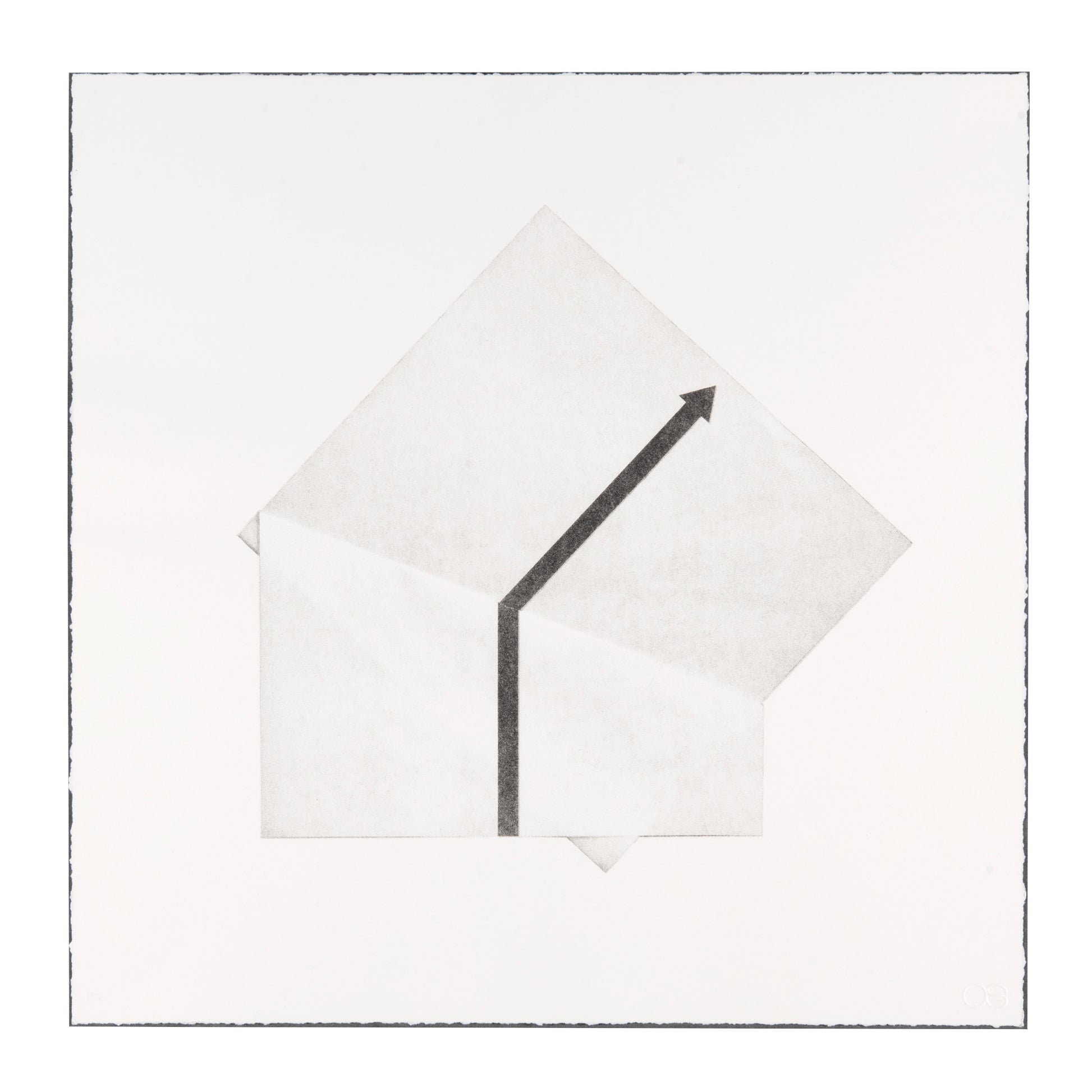 Suzie Smith, Line's Not Straight, 2012, photo-lithograph, F/P 2/8, 16" x 16", deckled natural edge.