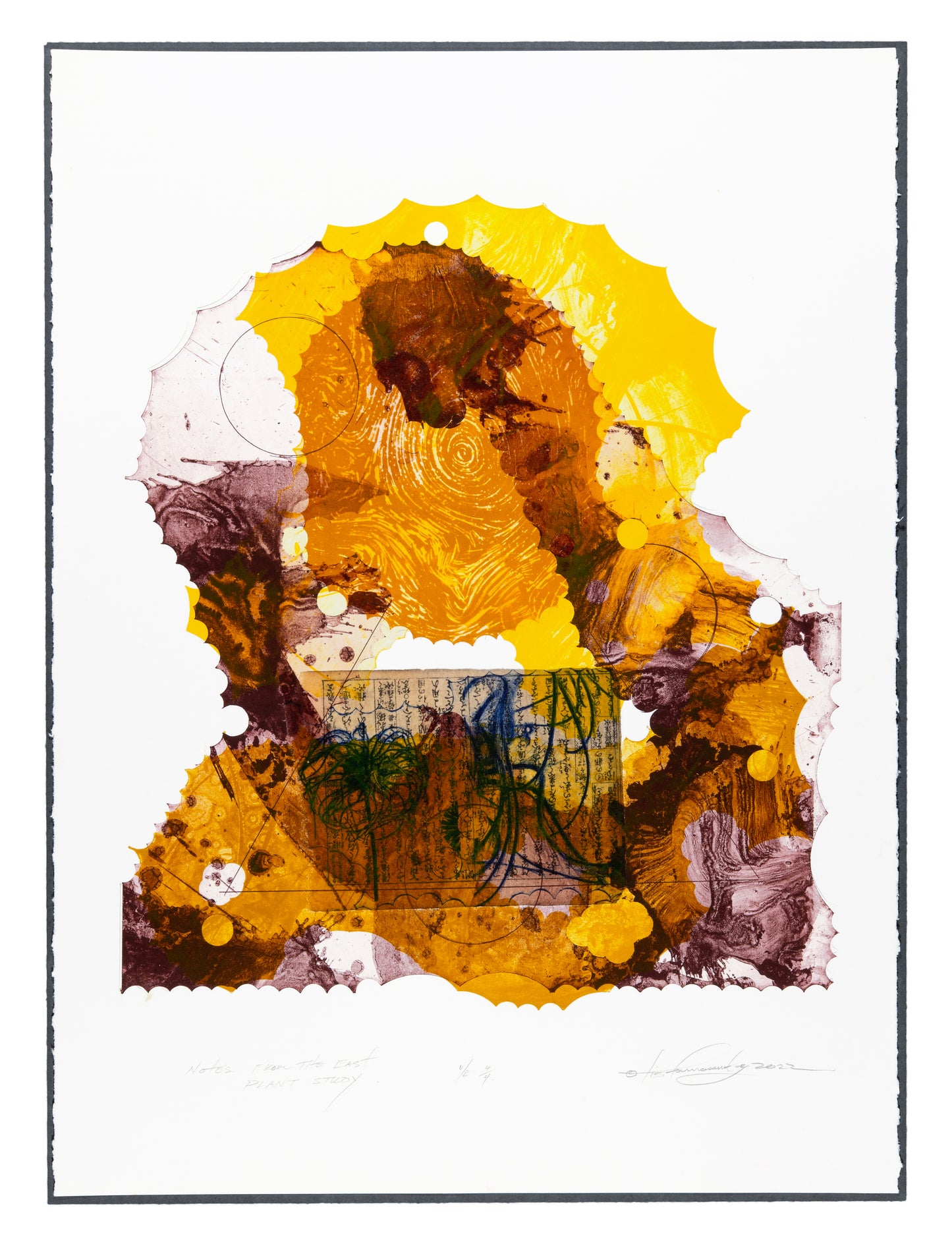 Otis Tamasauskas, Notes From the East Plant Study, 2022, lithograph, V/E 4/4 (Varied Edition), paper size: 29.75" x 22"