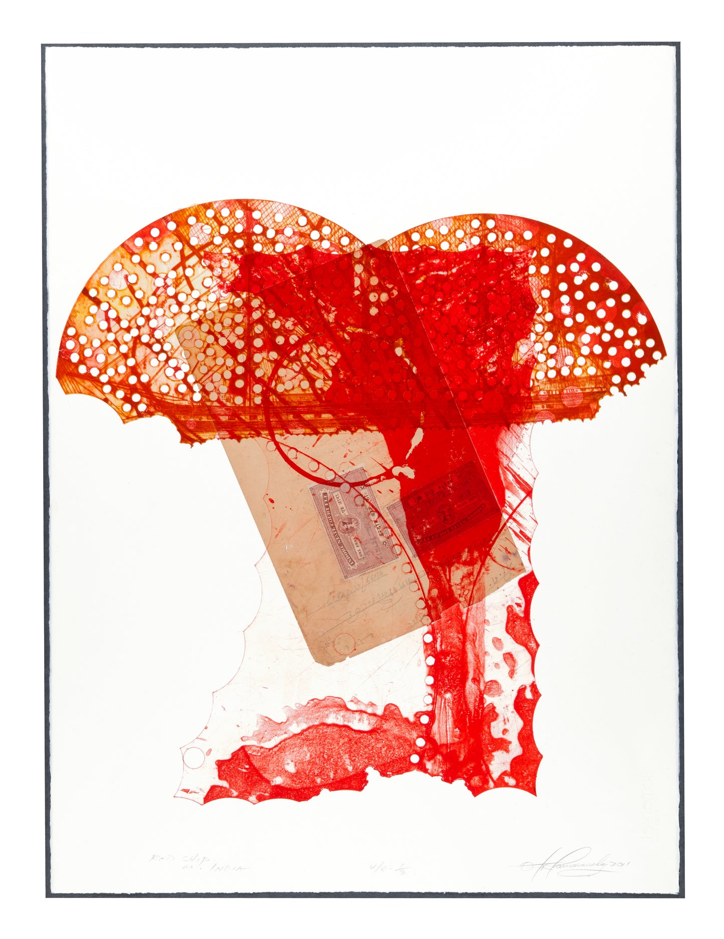 Otis Tamasauskas, Red Ship M. India, 2011, lithograph, V/E 1/3 (Varied Edition), paper size: 29.75" x 22"